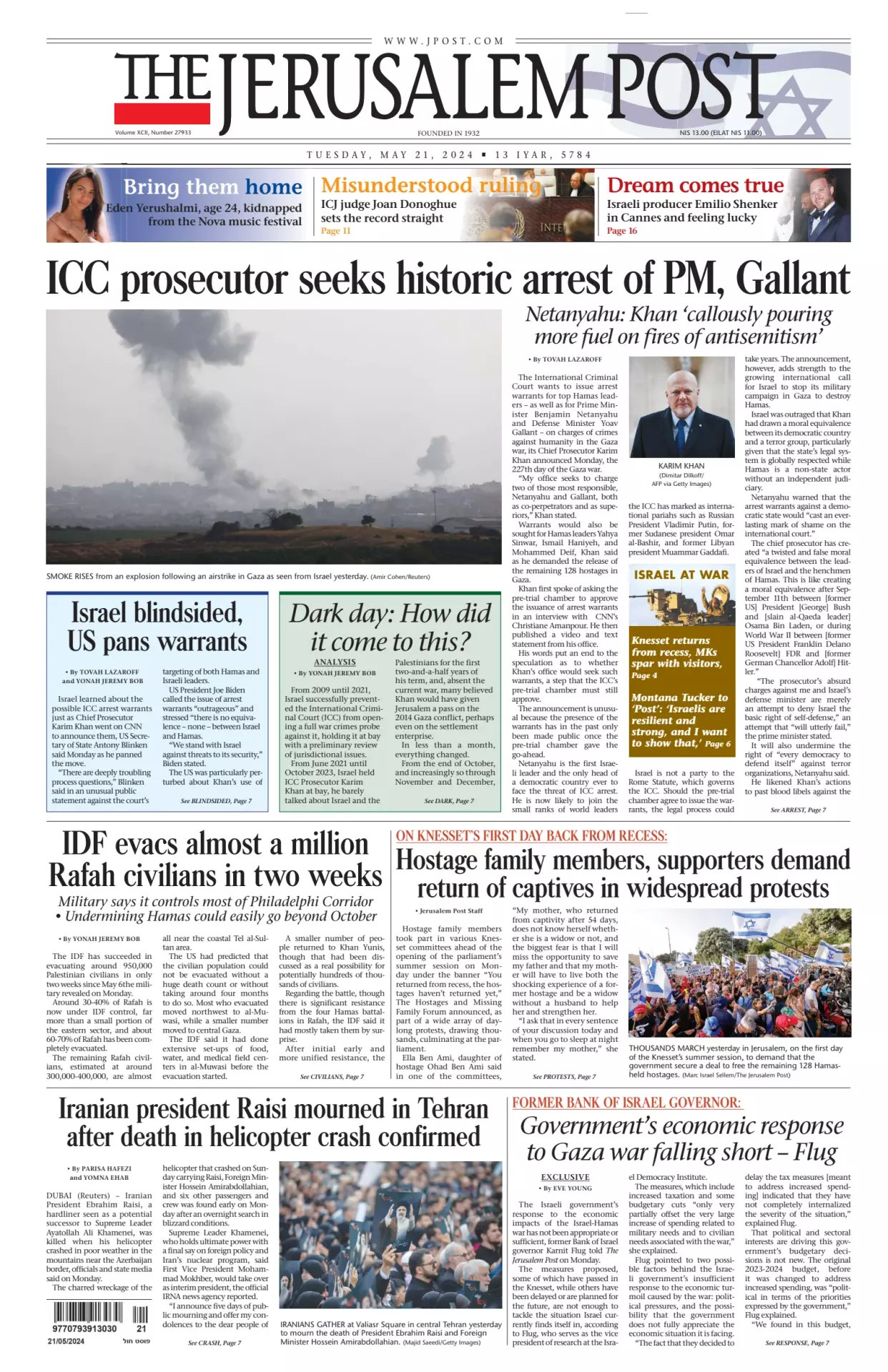 Prima-pagina-the jerusalem post-edizione-di-oggi-21-05-2024